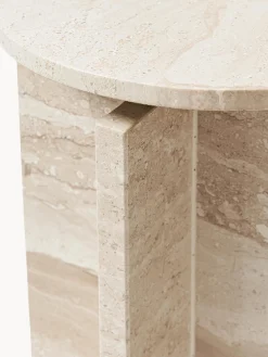 Tavolino rotondo in travertino Marisa
