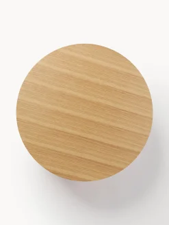Tavolino-contenitore rotondo da salotto in legno Nele