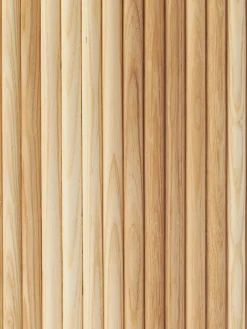 Tavolino-contenitore rotondo da salotto in legno Nele