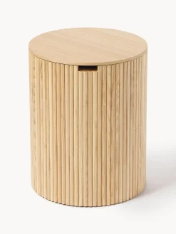 Tavolino contenitore rotondo in legno Nele