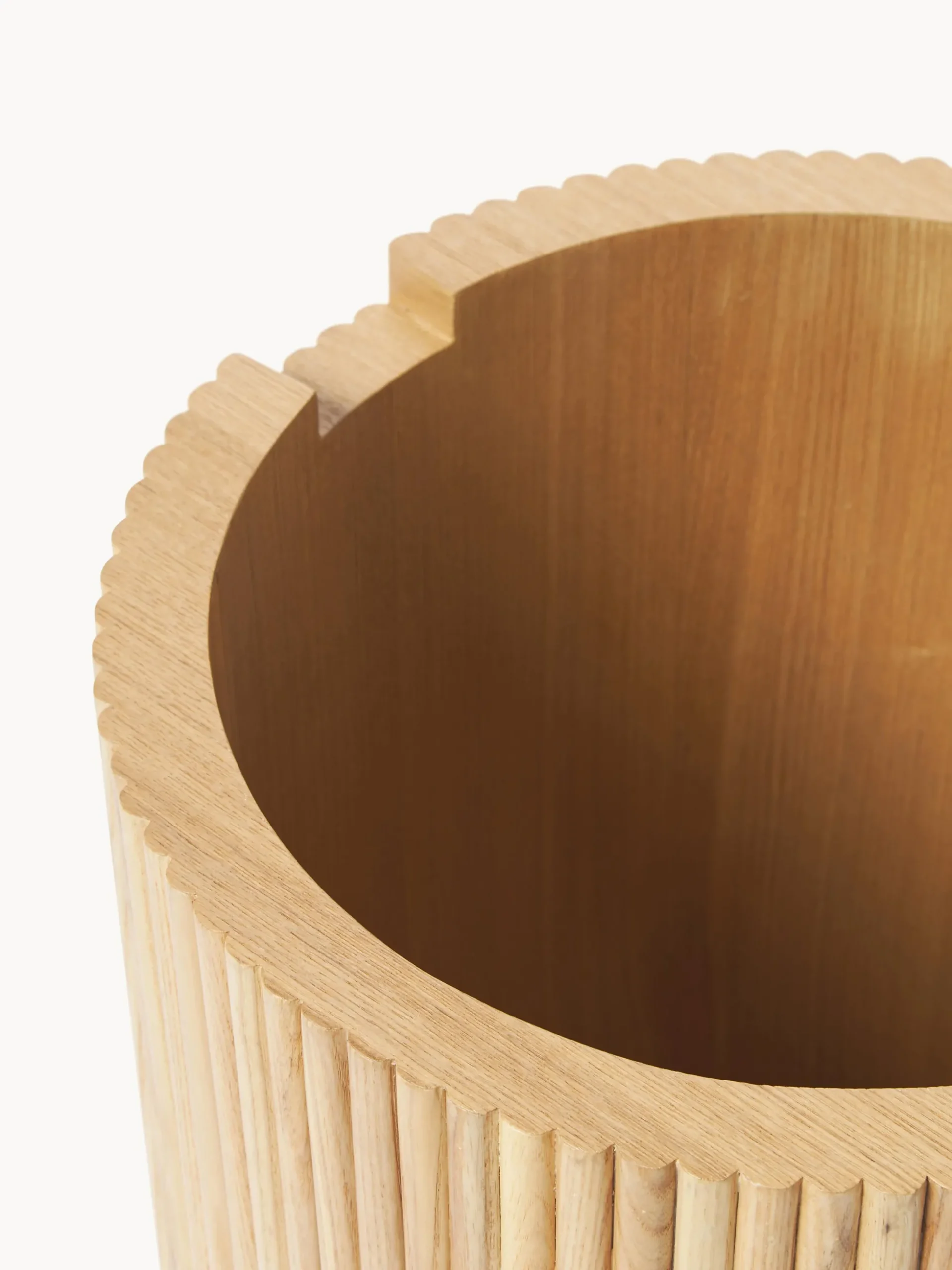 Tavolino contenitore rotondo in legno Nele