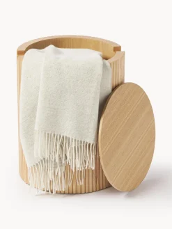 Tavolino contenitore rotondo in legno Nele
