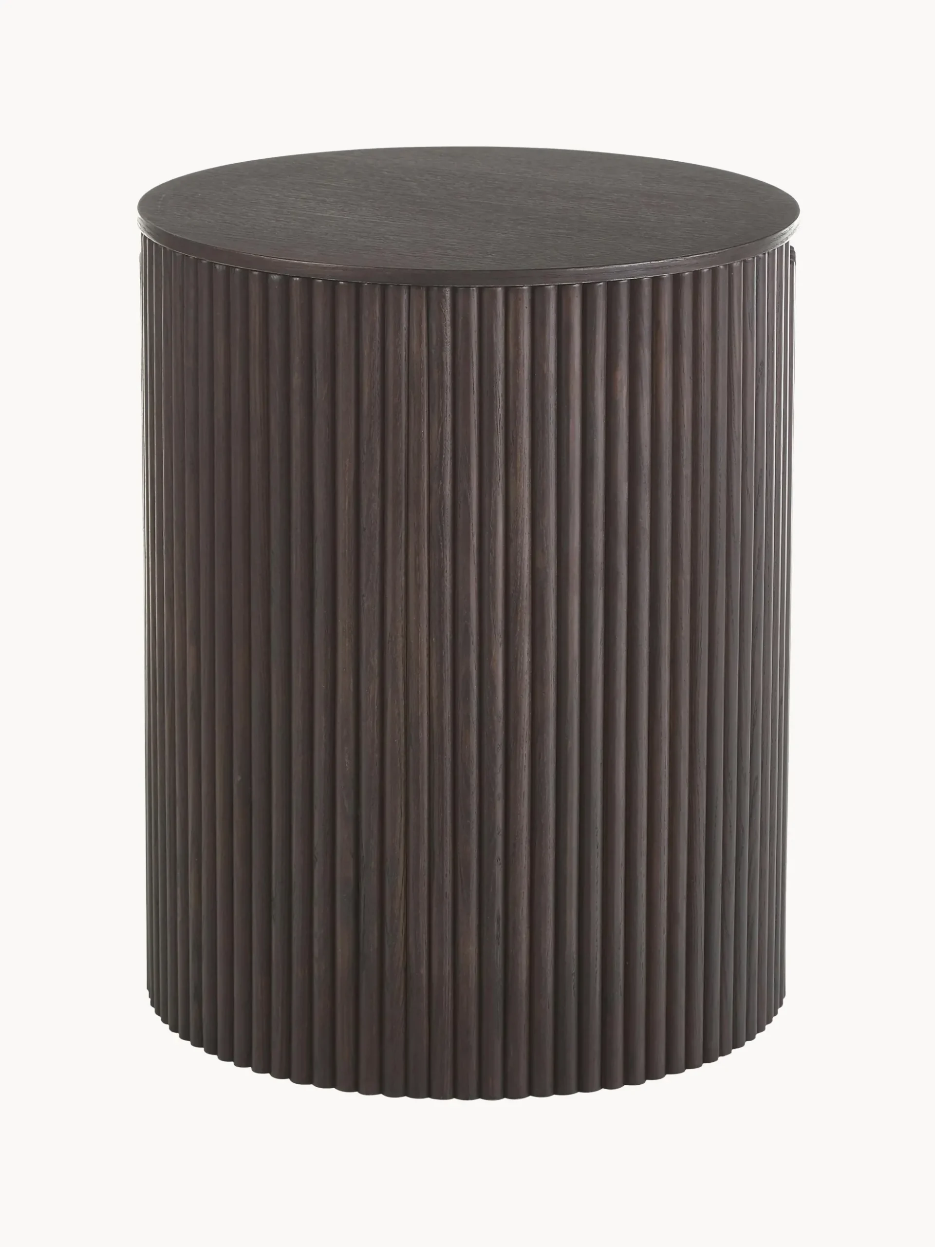 Tavolino contenitore rotondo in legno Nele
