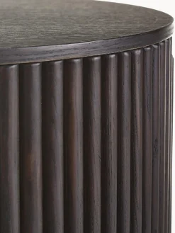 Tavolino contenitore rotondo in legno Nele