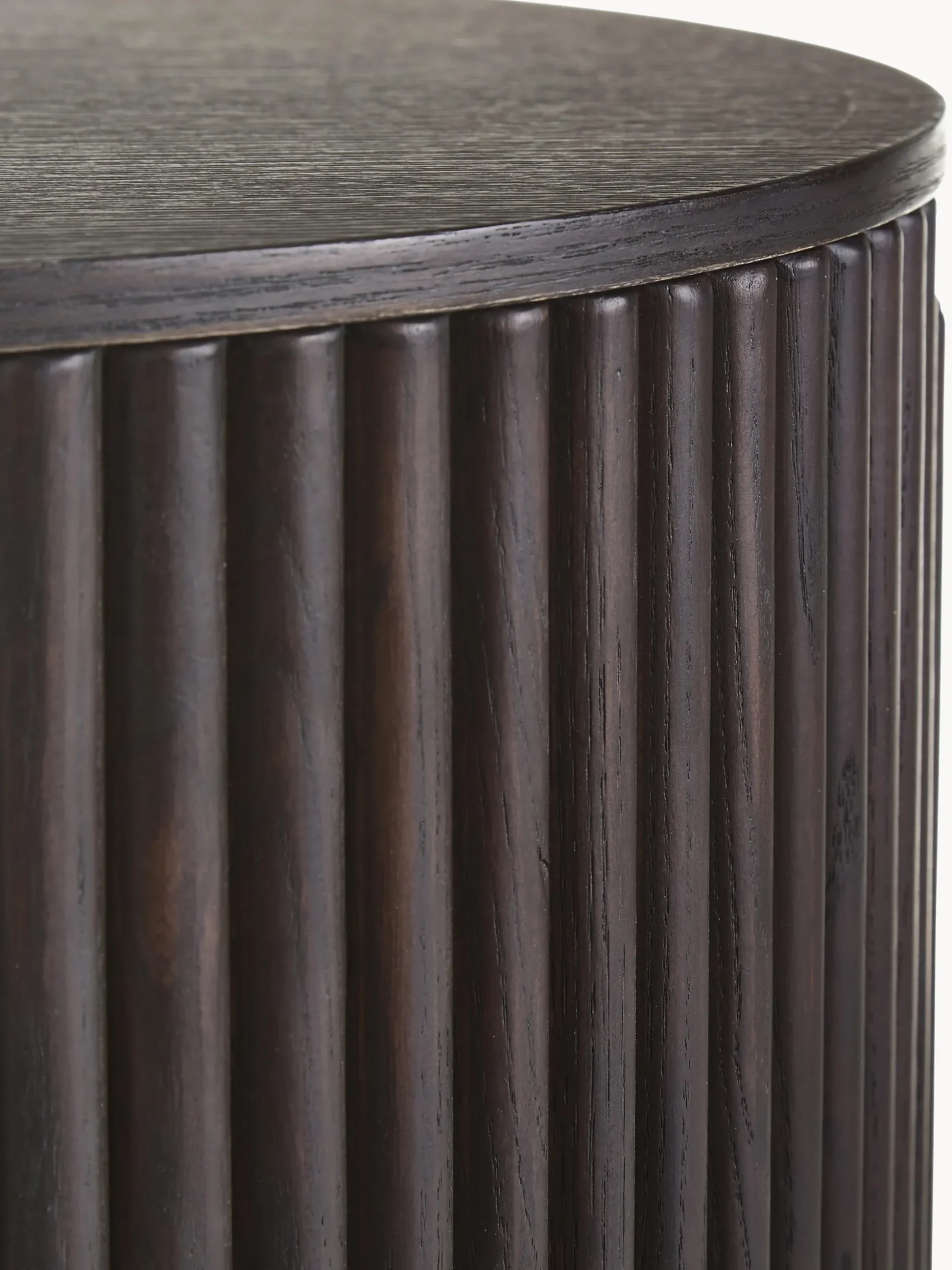 Tavolino contenitore rotondo in legno Nele