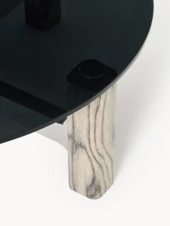 Tavolino da caffè con piano in vetro Sam