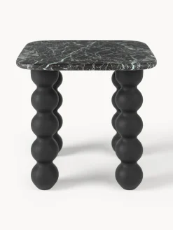 Tavolino in marmo con gambe in legno di quercia Lyndi