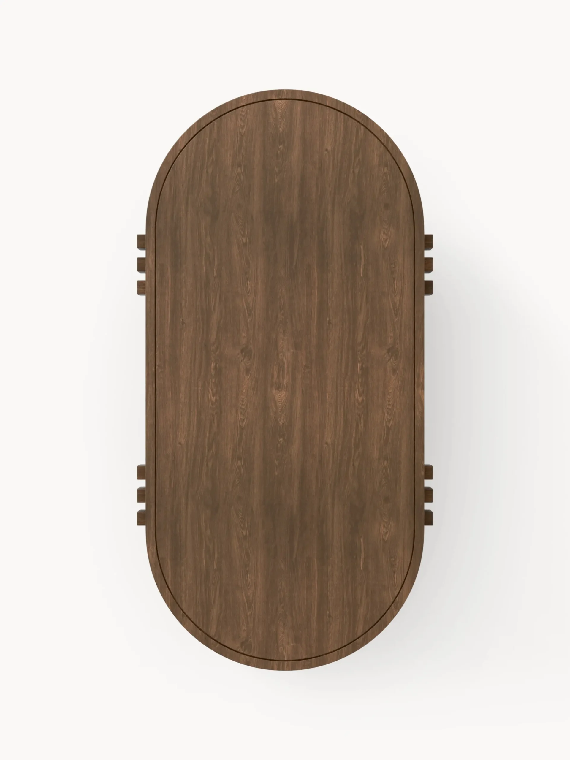 Tavolino ovale da salotto in legno di quercia Nolan