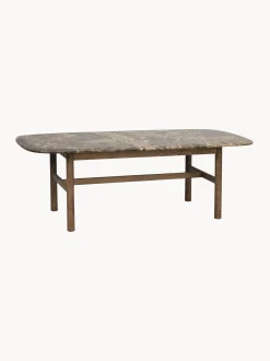 Tavolino ovale in marmo e legno di quercia Hammond