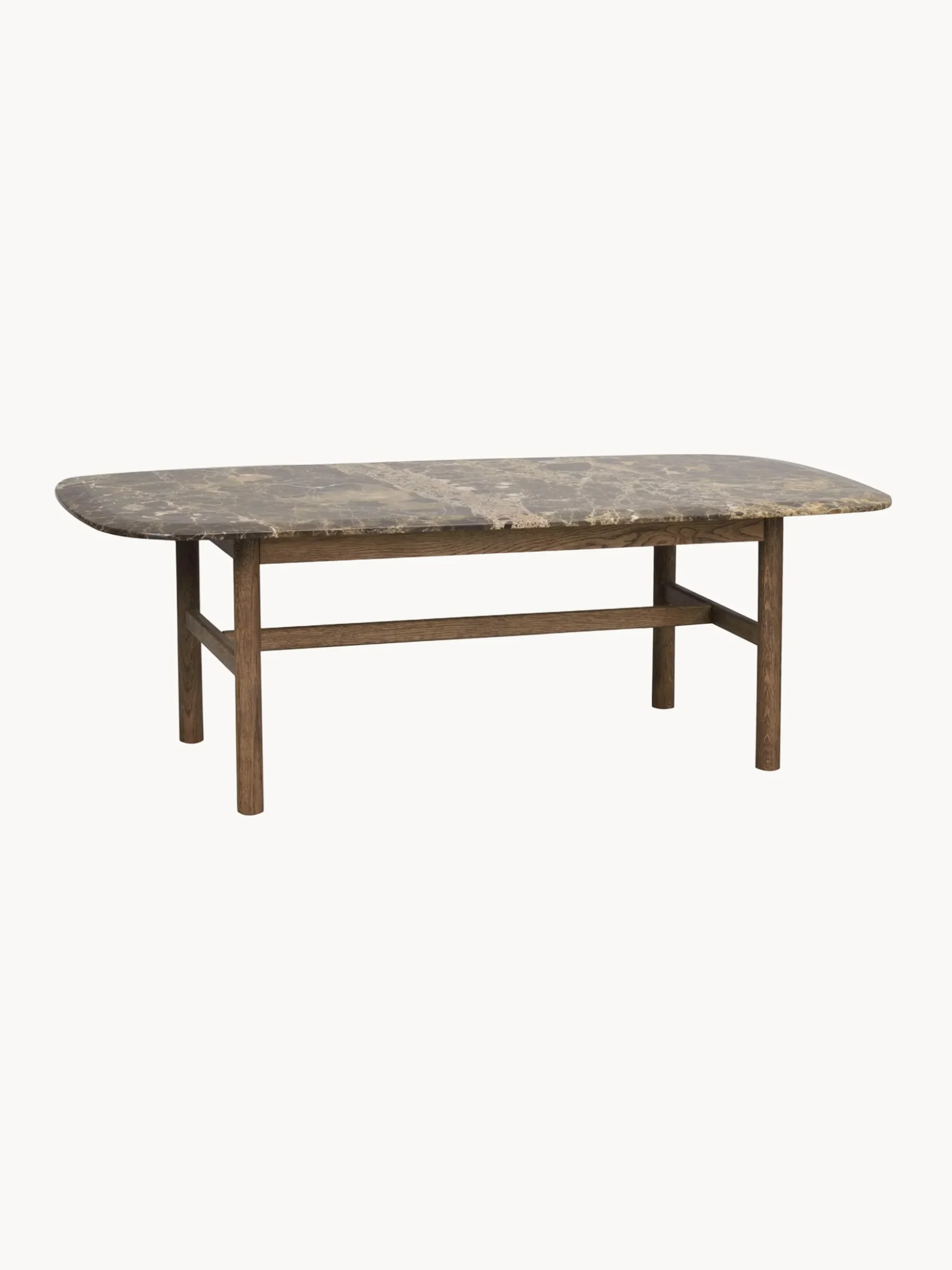 Tavolino ovale in marmo e legno di quercia Hammond