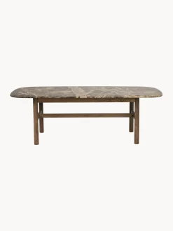 Tavolino ovale in marmo e legno di quercia Hammond