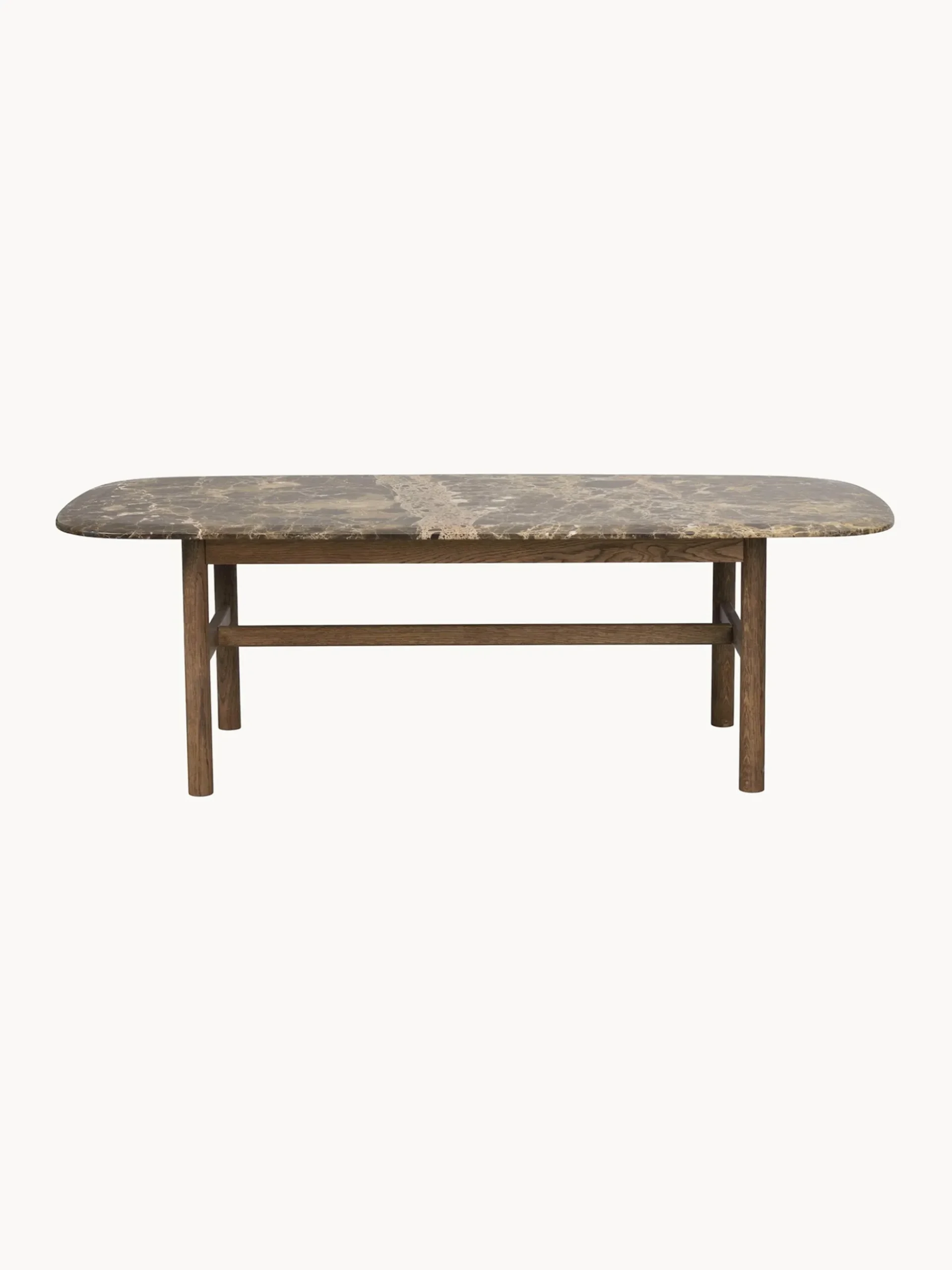 Tavolino ovale in marmo e legno di quercia Hammond