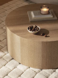 Tavolino rotondo da salotto in legno Dan
