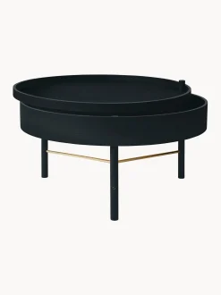 Tavolino rotondo in legno di quercia con vano contenitore Turning Table