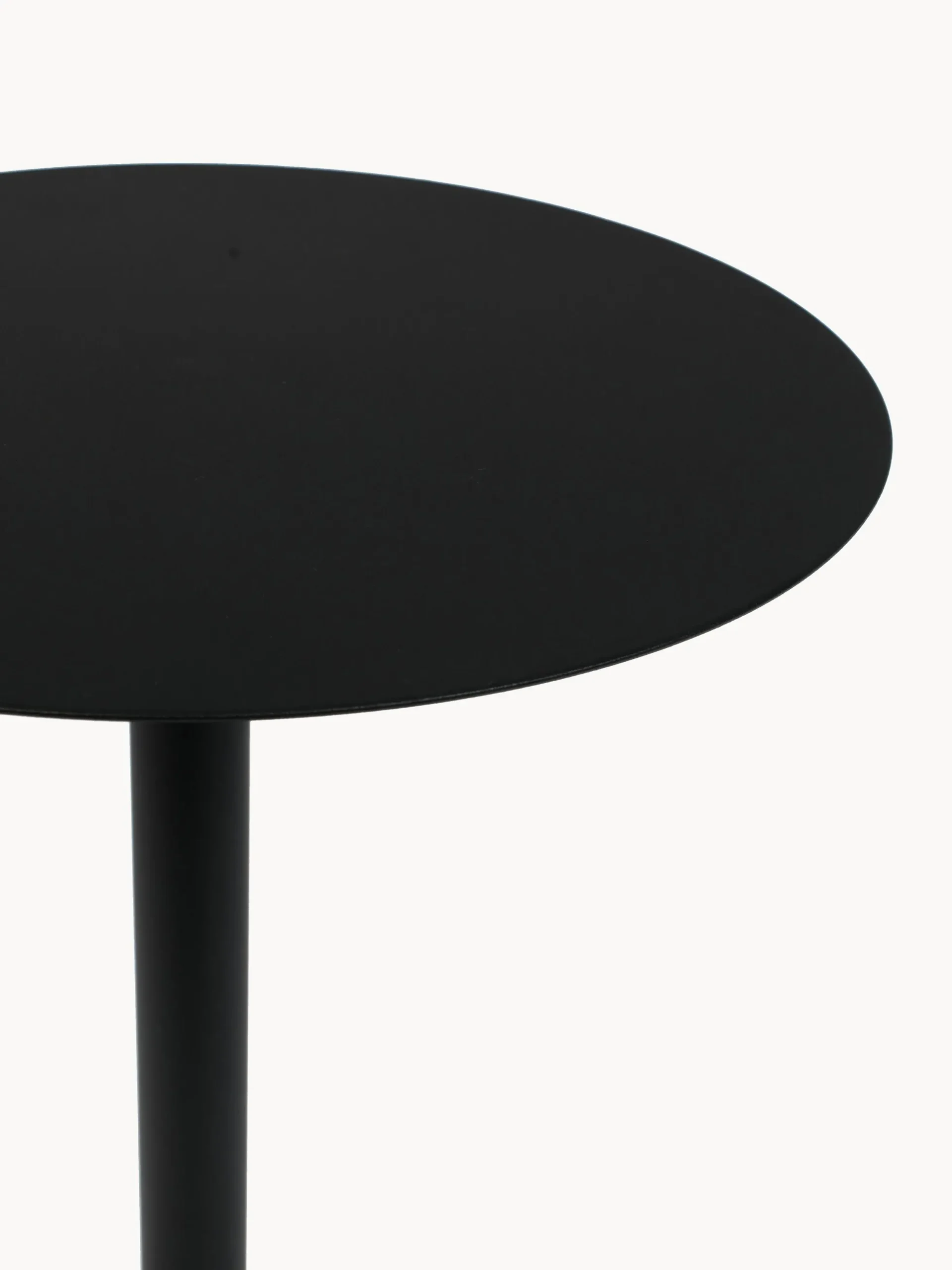 Tavolino rotondo in metallo nero Snow