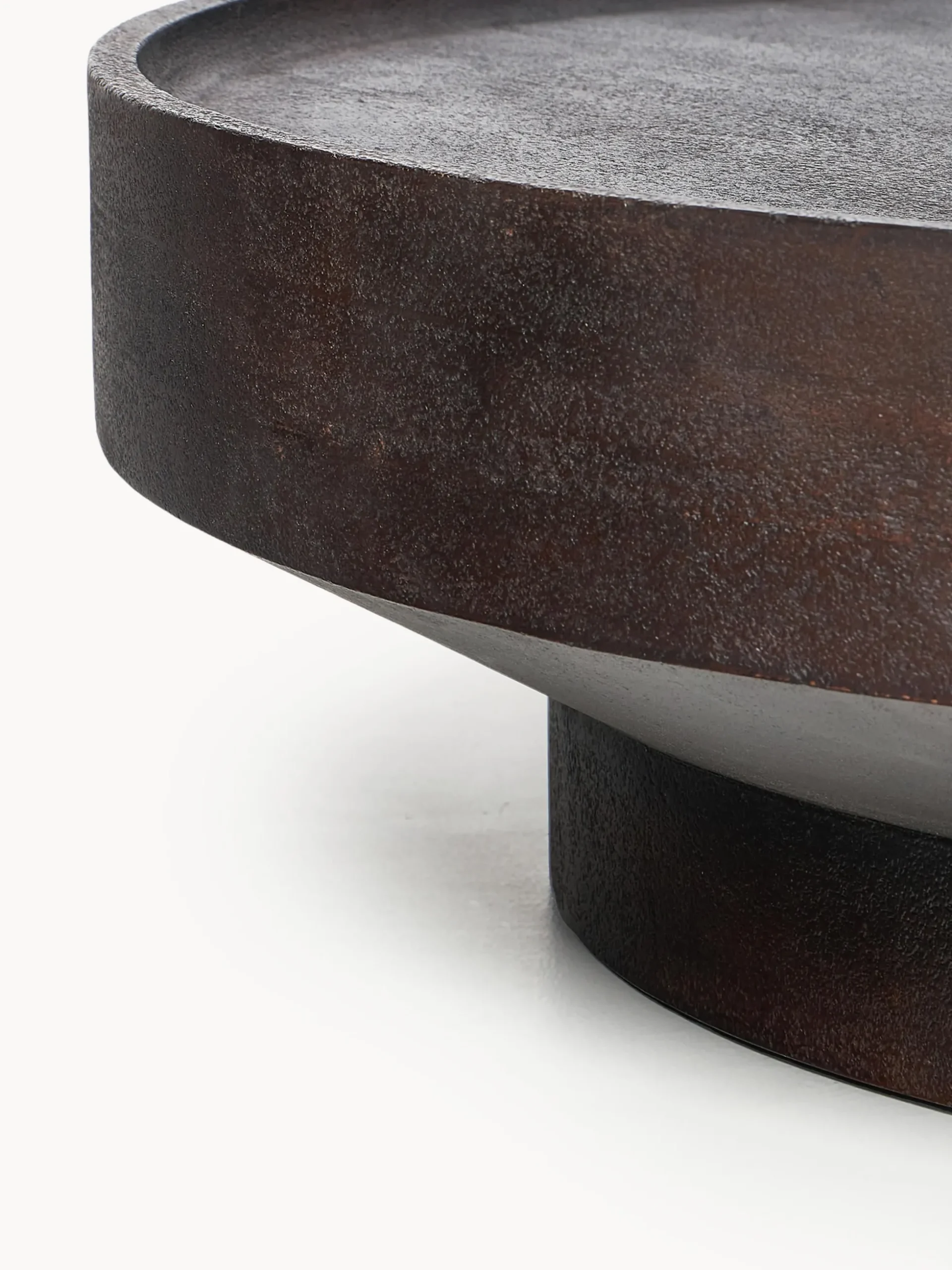 Tavolino rotondo XL in legno di mango Benno