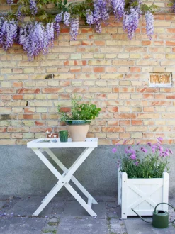Tavolo da giardino pieghevole con vassoio rimovibile Glossy
