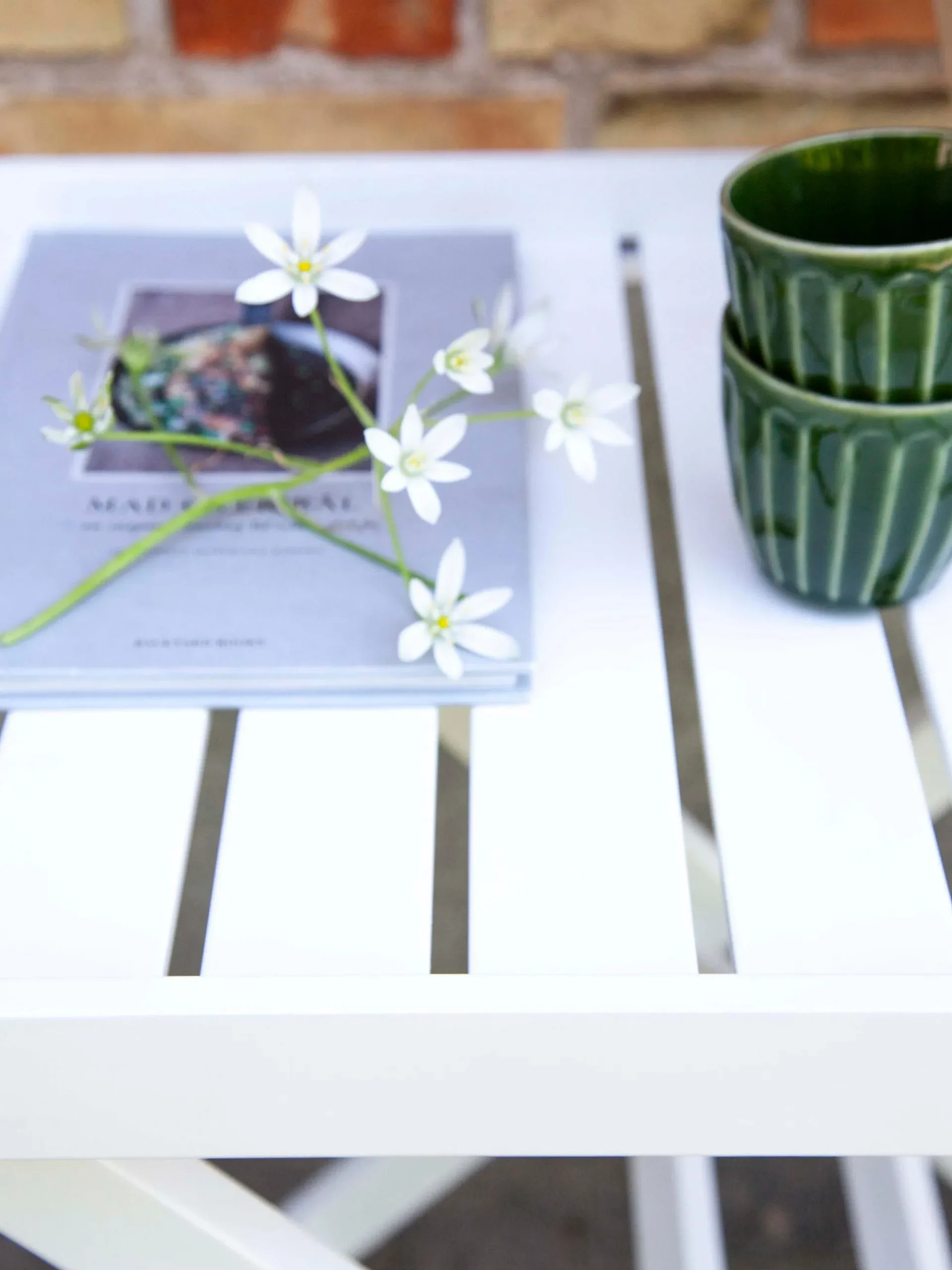 Tavolo da giardino pieghevole con vassoio rimovibile Glossy