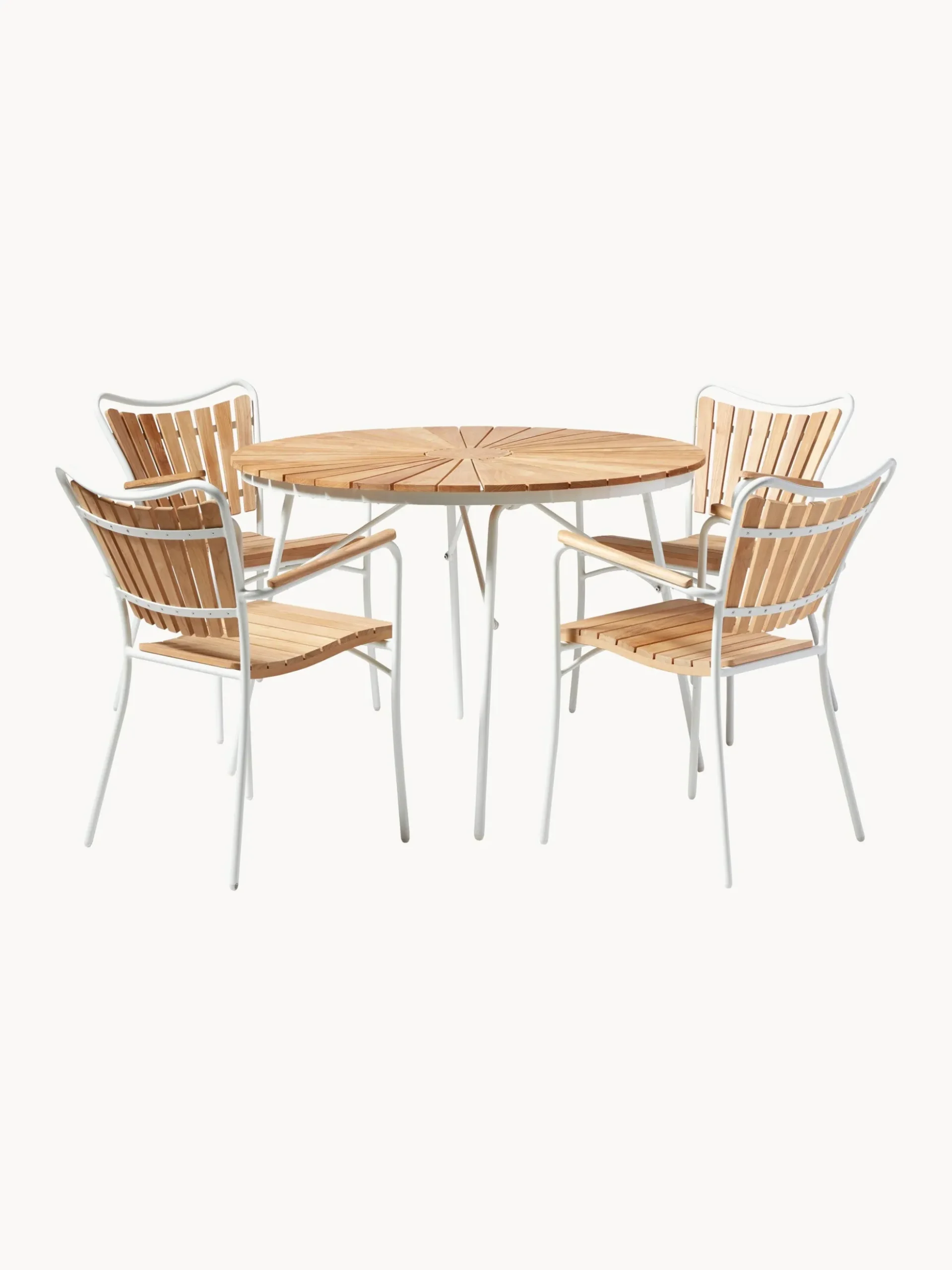 Tavolo da giardino rotondocon piano in legno di teak Hard & Ellen, varie misure