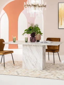 Tavolo da pranzo con piano in marmo Artistico, 160 x 90 cm