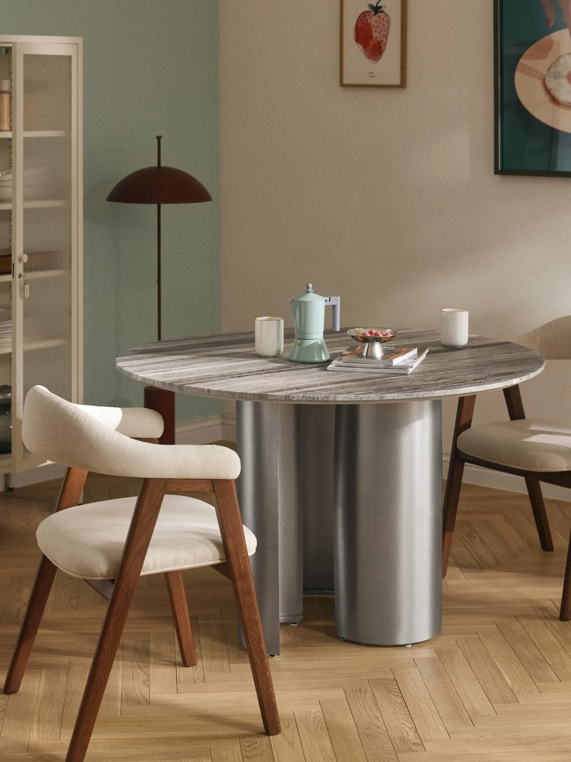 Tavolo da pranzo rotondo con piano in marmo Noam, Ø 120 cm