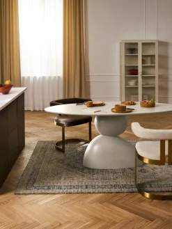 Tavolo ovale beige Sahra, 180 x 90 cm
