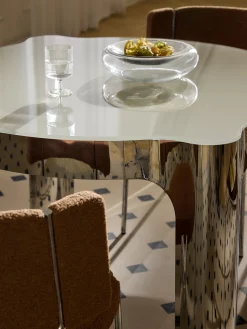 Tavolo rotondo con piano in vetro Georgia, Ø 110 cm
