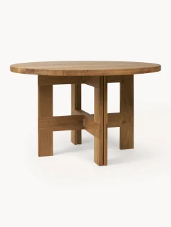 Tavolo rotondo in legno di quercia Farmhouse Ø 120 cm
