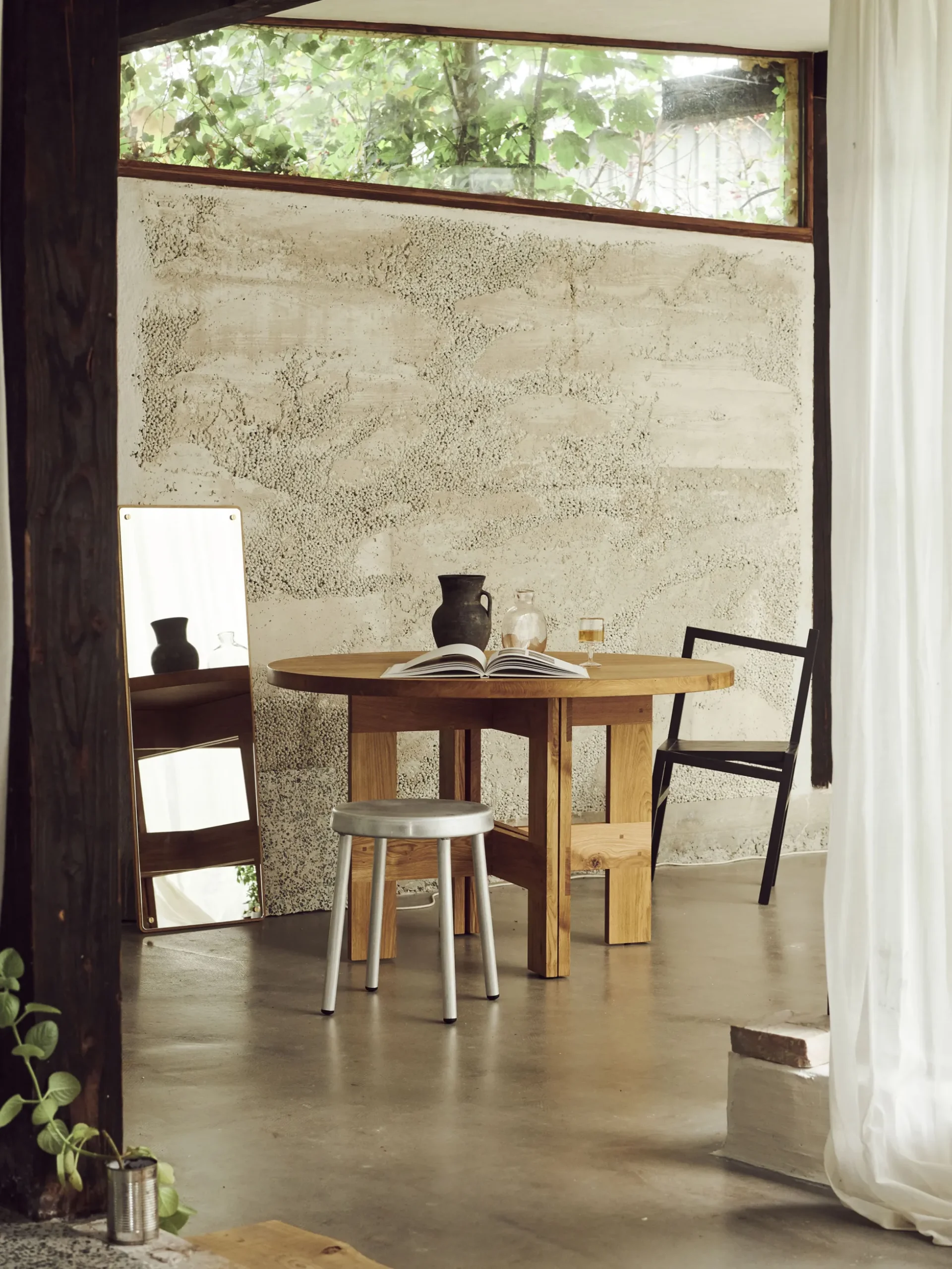 Tavolo rotondo in legno di quercia Farmhouse Ø 120 cm