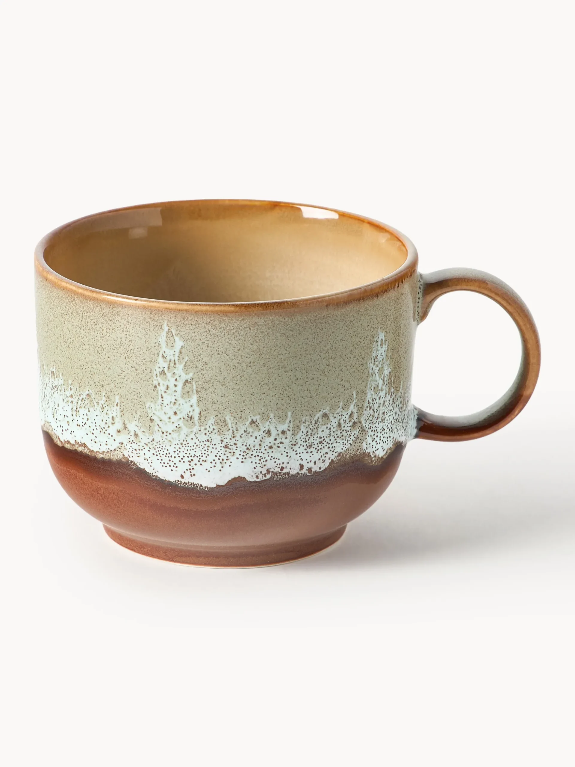 Tazza fatta a mano con smalto reattivo 70's