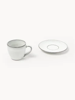 Tazza da caffè fatta a mano con piattino Nordic Sand