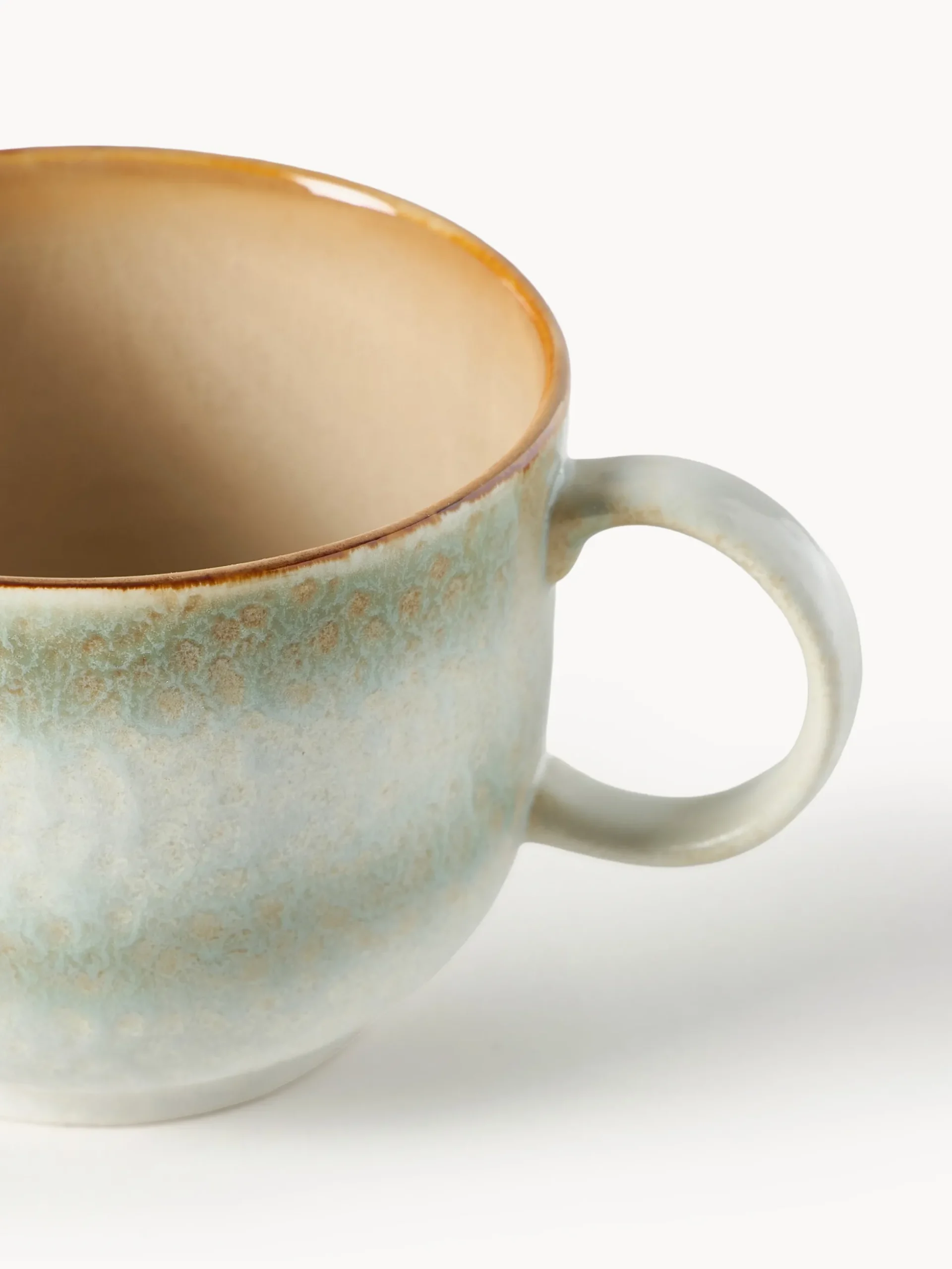 Tazza fatta a mano con smalto reattivo 70's