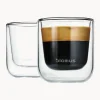 Tazze caffè a doppia parete senza manico Nero 2 pz
