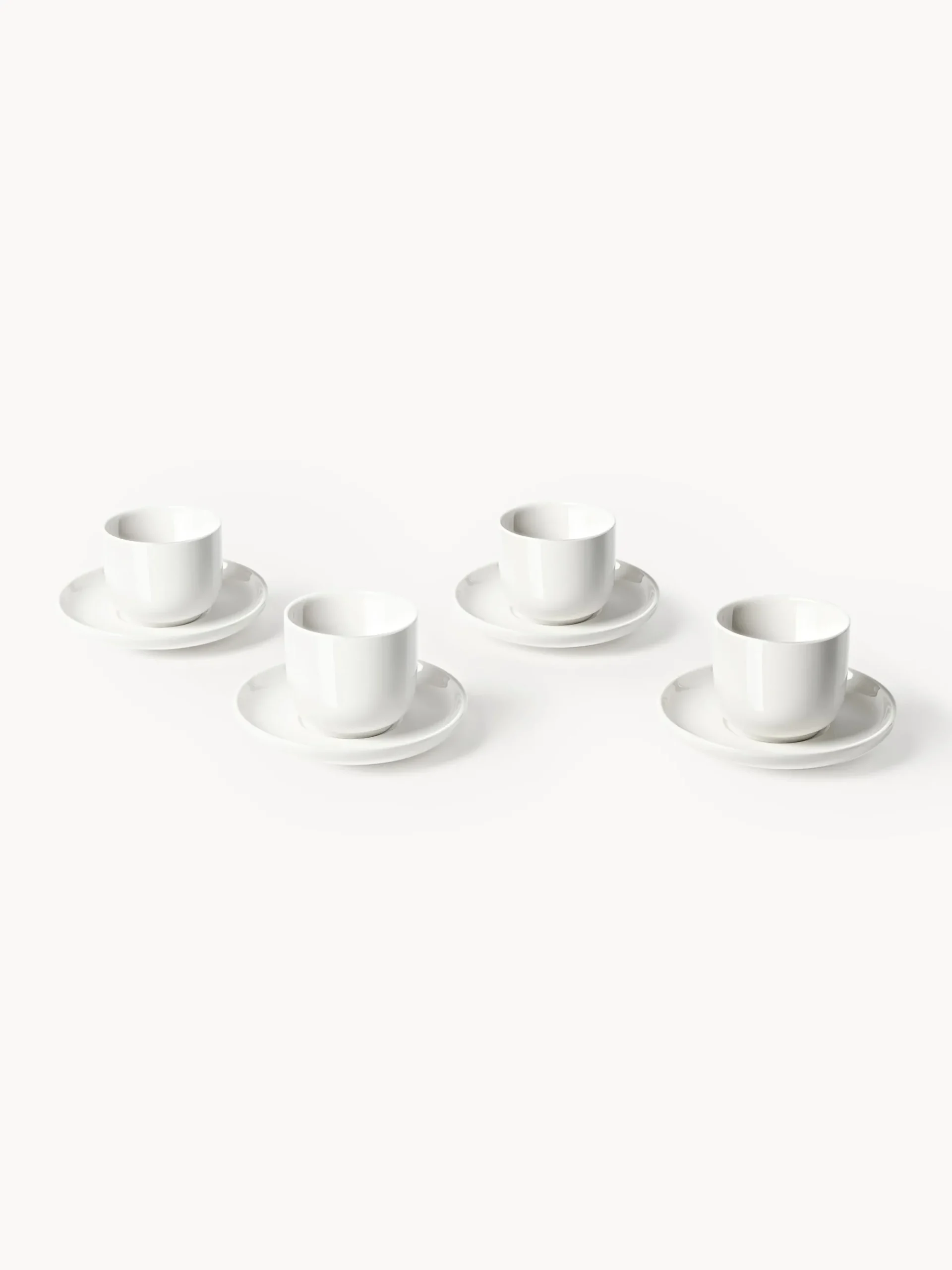 Tazze caffè in porcellana con piattino Nessa 4 pz