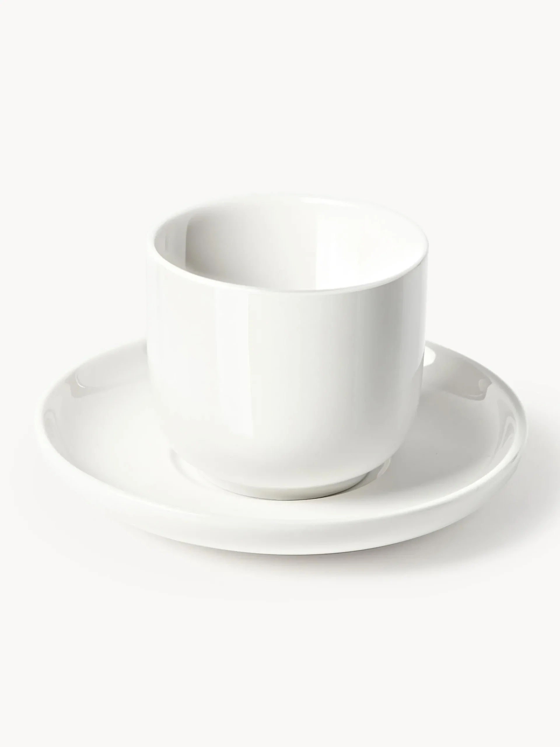 Tazze caffè in porcellana con piattino Nessa 4 pz