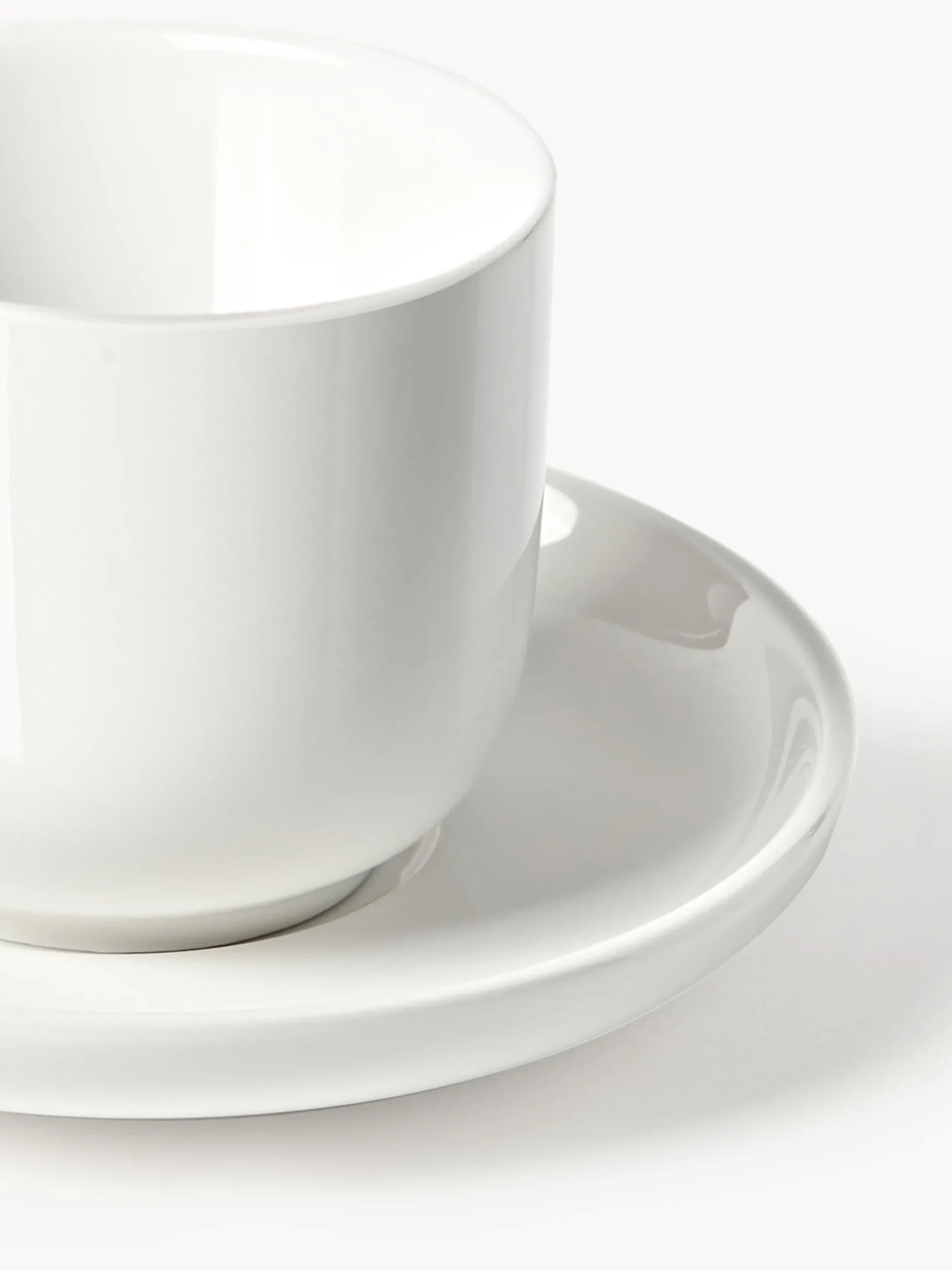 Tazze caffè in porcellana con piattino Nessa 4 pz