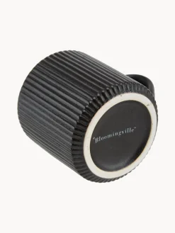 Tazze opache con struttura rigata Neri 2 pz