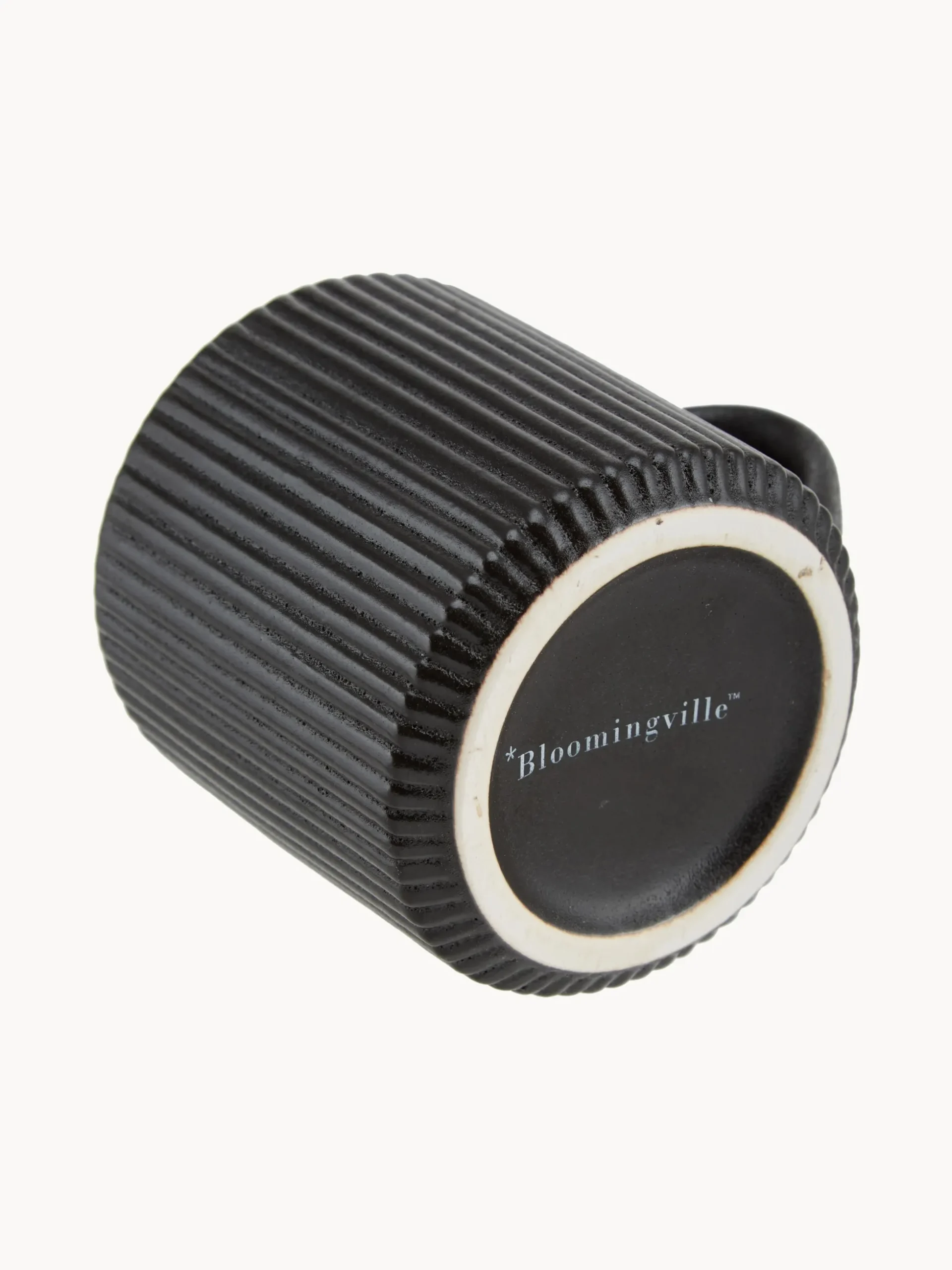 Tazze opache con struttura rigata Neri 2 pz
