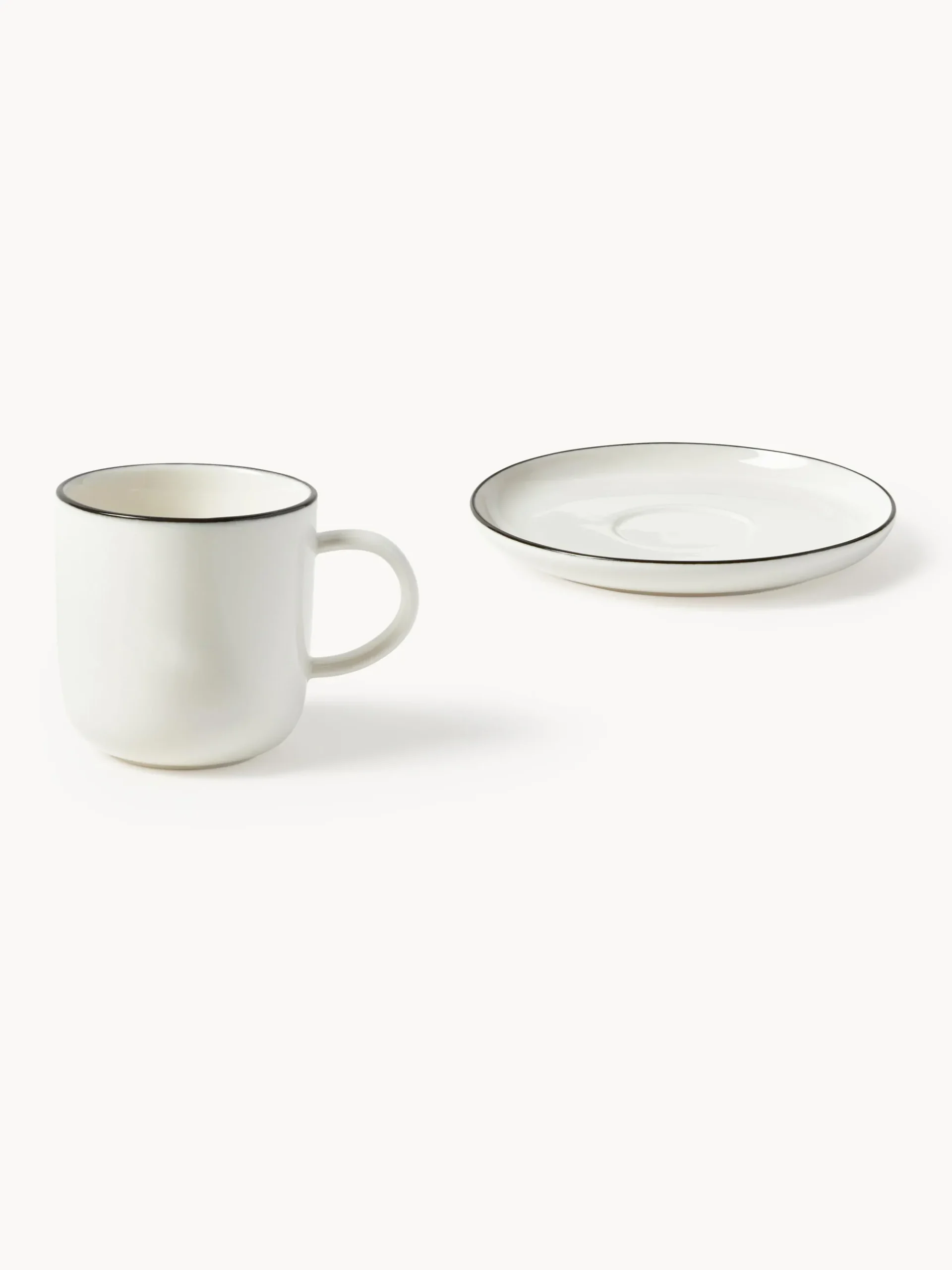 Tazzine da caffè con piattino in porcellana Facile 2 pz