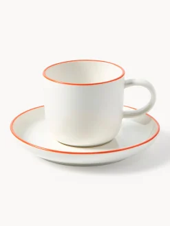 Tazzine da caffè con piattino in porcellana Facile 2 pz