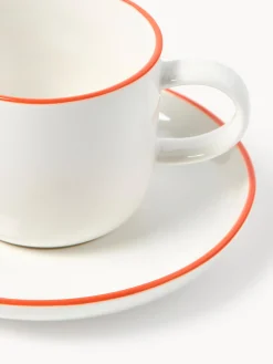 Tazzine da caffè con piattino in porcellana Facile 2 pz