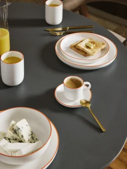 Tazzine da caffè con piattino in porcellana Facile 2 pz