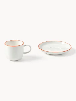 Tazzine da caffè con piattino in porcellana Facile 2 pz