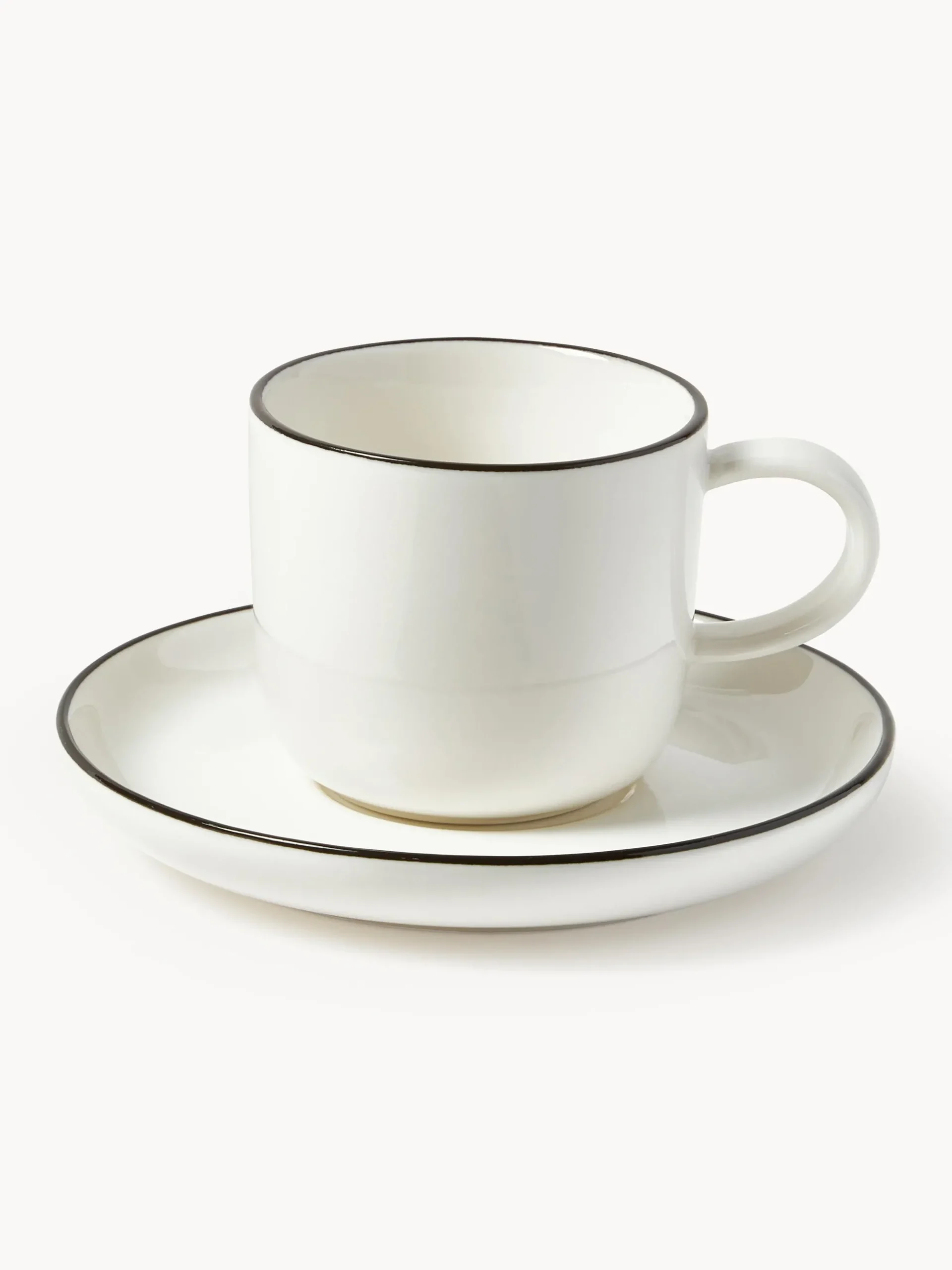 Tazzine da espresso con piattino in porcellana Facile 2 pz