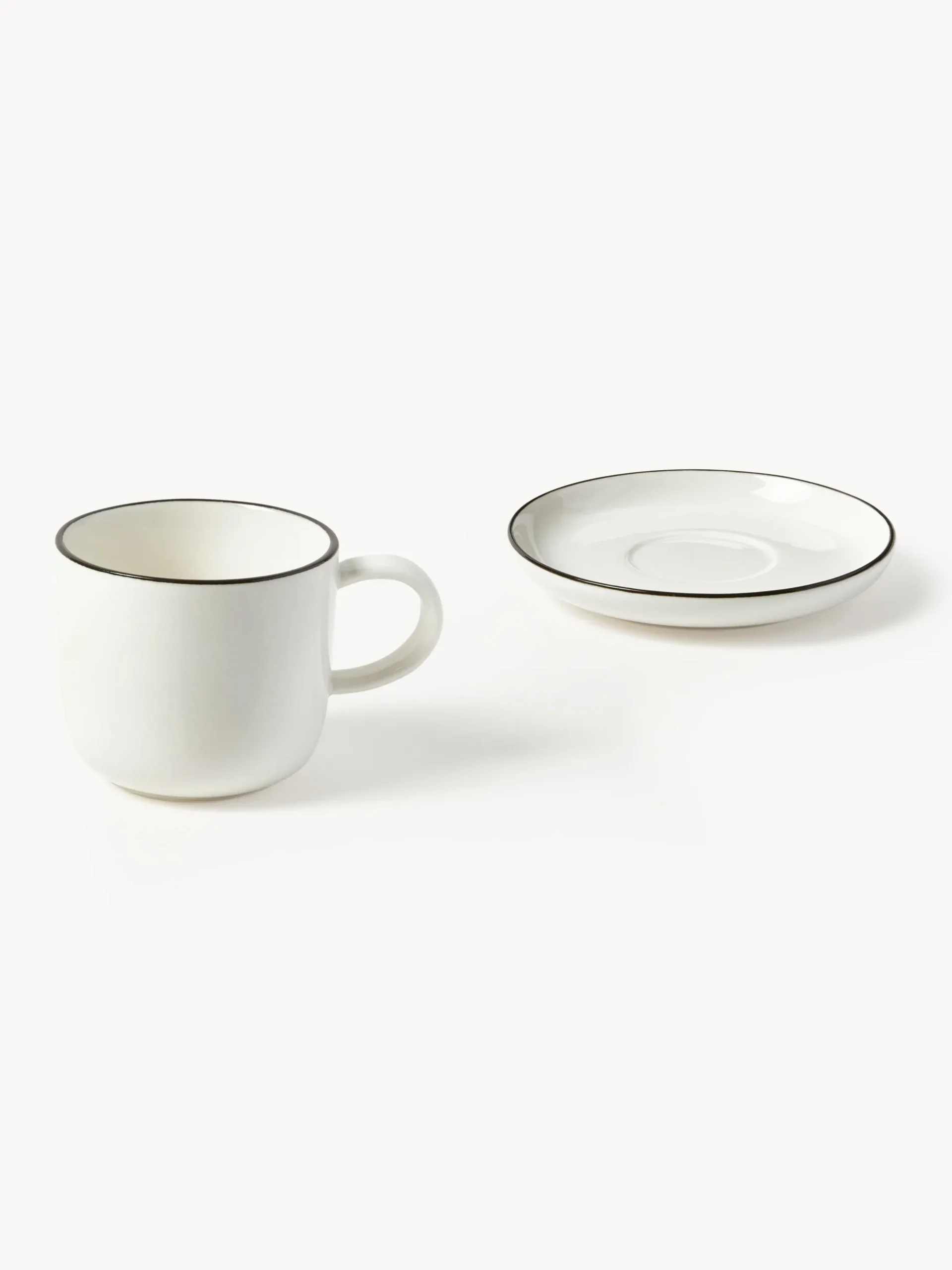 Tazzine da espresso con piattino in porcellana Facile 2 pz