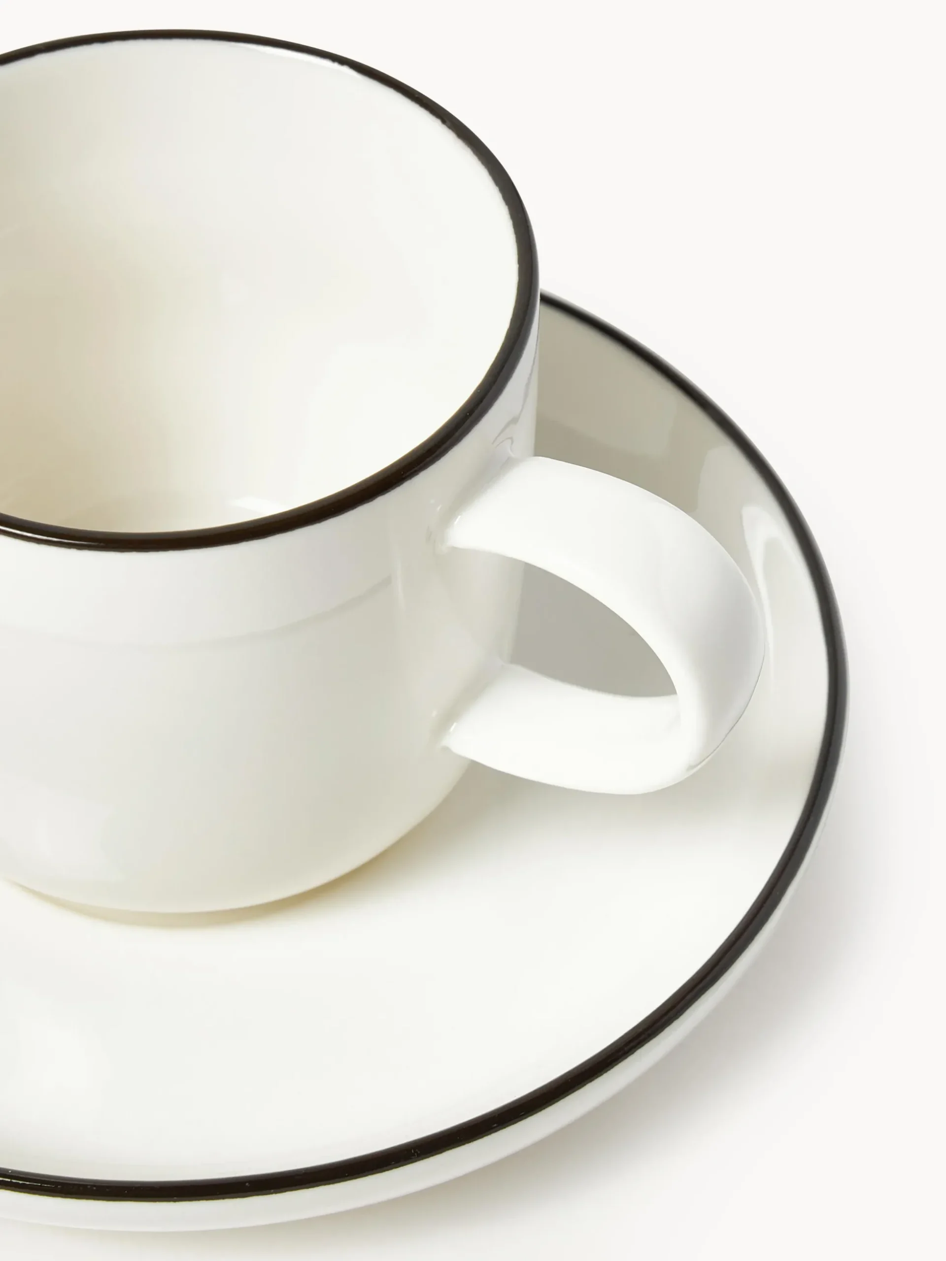 Tazzine da espresso con piattino in porcellana Facile 2 pz