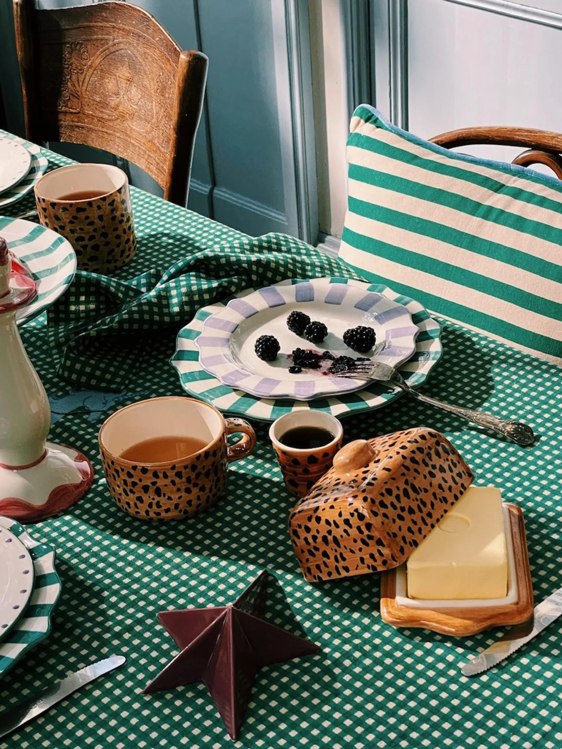 Tazzine per espresso dipinte a mano Leopard 2 pz