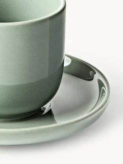 Tazzine caffè in porcellana con piattini Nessa 4 pz