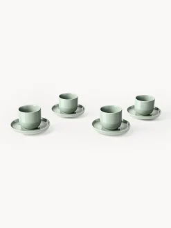 Tazzine caffè in porcellana con piattini Nessa 4 pz