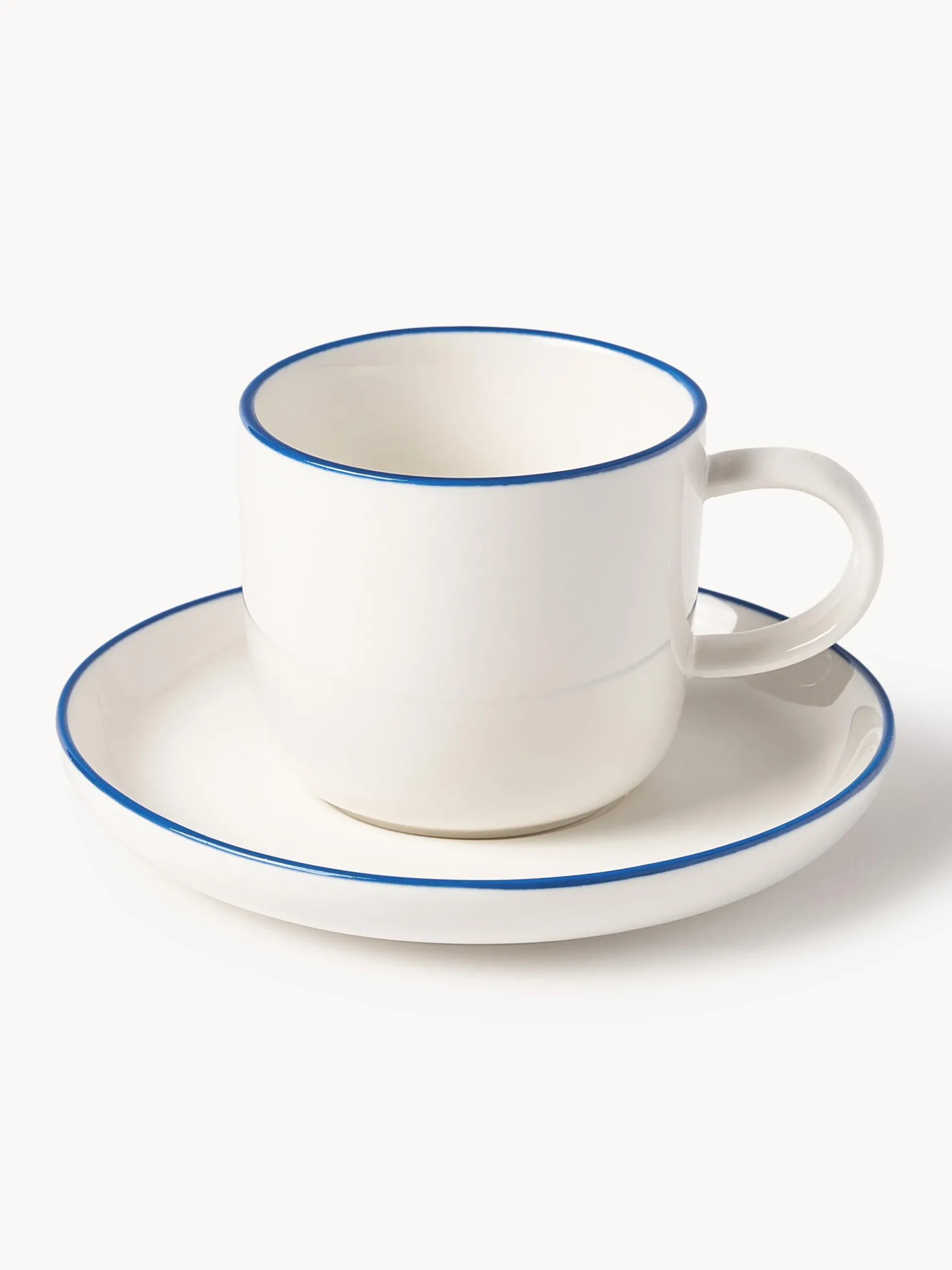 Tazzine da espresso con piattino in porcellana Facile 2 pz